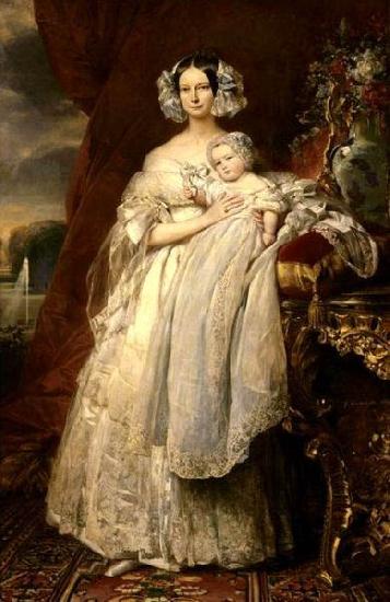  Portrait of Helena of Mecklemburg-Schwerin, Duchess of Orleans with her son the Count of Paris